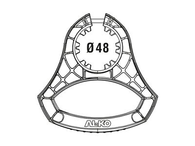 Manoeuvring handle for jockey wheel Ø 48
